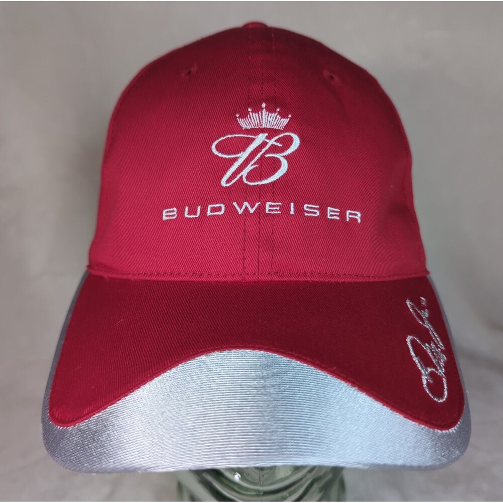Dale Earnhardt Jr #8 Budweiser Hat Nascar Winners Circle Red/Silver Strap Back